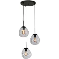 Masterlight Pendel hanglamp Lava 3x helder glas Ø 24cm