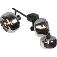 Mexlite Zwarte 3-Lichts Plafondspot Tenebris 4210ZW – Stijlvolle Verlichting met Smoke Glas