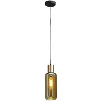 Masterlight Zwarte pendel hanglamp Bounty goud met cilinderglas