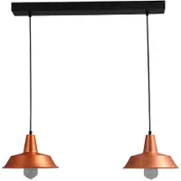 Masterlight Roodkoperen eettafellamp retro Industria 2x25