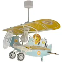 DALBER Kinder hanglamp Plane met leeuw