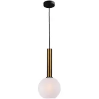 Masterlight Hanglamp Ø 20cm Bella 2 Antiek messing met mat wit glas