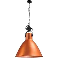 Masterlight Industrie Hanglamp Roodkoper Industria 58 Retro Zwart Met Koperen Kap