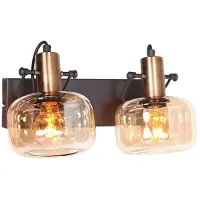 Steinhauer Wandlamp Glaslic 3865BR Brons met amber glas