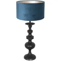 Steinhauer Klassieke Schemerlamp Lyons C Met Blauwe Velours Kap