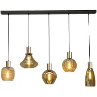 Masterlight Hanglamp zwart met goud Bounty Curiosa 5-lichts