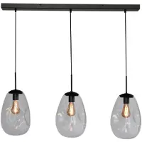 Masterlight Glazen hanglamp Lava 3x helder glas Ø 22,5cm
