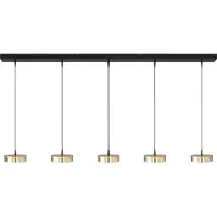 Masterlight 5-lichts hanglamp Imperia 160cm zwart met goud
