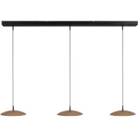 Masterlight 3-lichts hanglamp Scala 130cm zwart met goud Ø 25cm