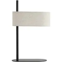 Searchlight Tafellamp Hessian zwart met linnen kap