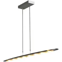 Masterlight Hanglamp eettafel - kantoor Vigo 2 140cm nikkel met zwart