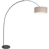 Anne Light & Home Vloerlamp Curve Zwart Met Grof Grijze Kap Ø 50cm