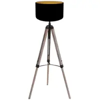 Steinhauer Tripod vloerlamp Triek met zwarte kap