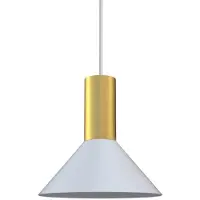 Nowodvorski Lighting Witte hanglamp Hermanos met goud