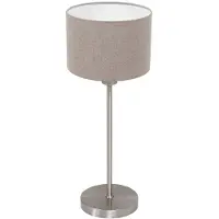 Mexlite Tafellamp Noor 4415ST – Geborsteld staal met taupe linnen kap