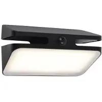 Lutec LED buiten wandlamp AERO, zwart, 21 cm, sensor, IP54 AERO, zwart, Aluminium, Modern, Wandlamp buiten