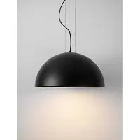 Nova Luce Strakke hanglamp Tholos zwart Ø 60cm