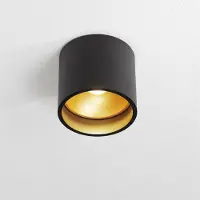 Artdelight Plafondlamp Ormond zwart met gouden binnenkant