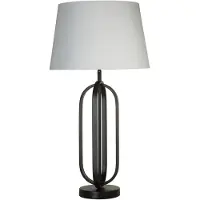 Searchlight Tafellamp Chic Zwart Met Witte Kap