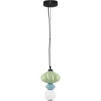 Nova Luce Hanglamp Oneta groen - blauw -wit