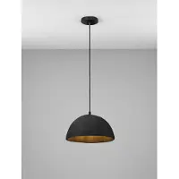 Nova Luce Zwarte hanglamp Talcum Ø 32cm