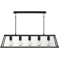 Searchlight Zwarte hanglamp Voyager 5-lichts