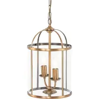 Steinhauer Hanglamp Pimpernel 5971BR Brons Ø23 cm Klassiek Lantaarn van , Hoogte instelbaar, Glas en Metaal, Voor binnengebruik