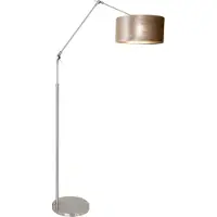 Steinhauer Vloer Leeslamp Prestige Chic RVS met 40cm taupe velourse kap