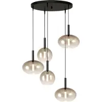 Masterlight 5L vide hanglamp Lido met gold-fading glas