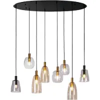 Searchlight 8 Lichts Hanglamp Divine Meerdere Kleuren Glas