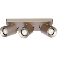 Artdelight 3-lichts opbouwspot Megano champagne