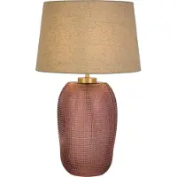 Searchlight Schemerlamp Amethyst roze glas