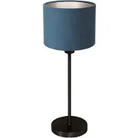 Steinhauer Zwarte tafellamp Noor met blauwe kap