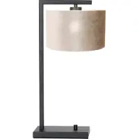 Steinhauer Tafellamp zwart met velours taupe kap 7122zw