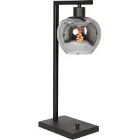 Steinhauer Zwarte Tafellamp Lotus Met Rookglas