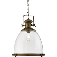 Searchlight Oud Messing Hanglamp Industrial Met Glas