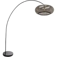 Steinhauer Booglamp Solva Met Zwart En Rotan Kap Ø 60cm