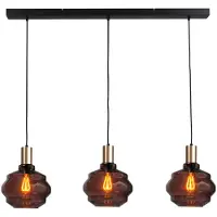 Masterlight 3-lichts hanglamp - goud - Porto met Ball red glazen - Ø 24cm