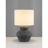 Lyora Tafellamp Plumage antraciet met crème kap