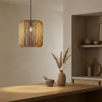 Lyora Hanglamp Abby Ø 33cm blauw met bruin