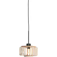 Steinhauer Hanglamp Sparkled Light 4475ZW – Zwarte hanglamp met bamboe kap Ø20 cm