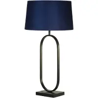 Searchlight Tafellamp Modish zwart met blauwe kap