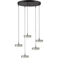 Masterlight 5-lichts hanglamp Imperia Ø 50cm zwart met nikkel