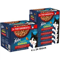 Felix Sensations Gelees Kattenvoer nat in gelei, assortiment (4 x 24 x 85g)
