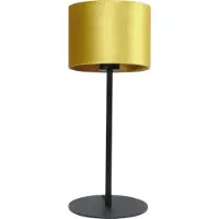 Masterlight Zwarte tafellamp Venus met okergele lampenkap