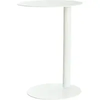 Meet by Paperflow bijzettafel, gemaakt van staal, rond, kolomvoet, Ø 400 x H 570 mm, wit