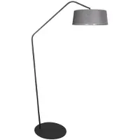 Steinhauer Zwarte vloerlamp Zig-Zag 4254ZW met grijs linnen kap – Uniek design en functioneel gebruik