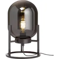 FISCHER&HONSEL GMBH Tafellamp Regi zwart met smoke glas