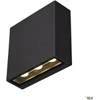 SLV Strakke muurlamp Big Quad zwart