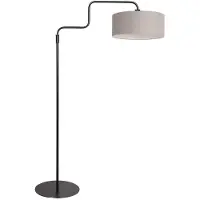 Steinhauer Vloerlamp Bloeba zwart met grijze kap
